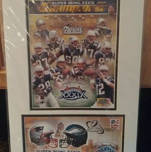 New England Patriots Matted Post Office Stamp Superbowl XXXIX Photo File 8X10